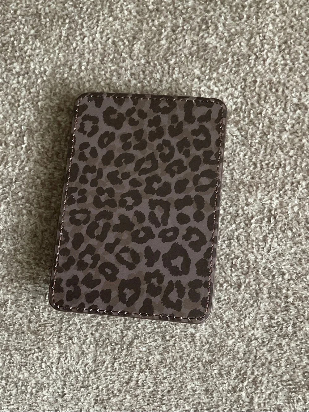 Leopard Print Card Holder Phone Wallet with Clip - Brown